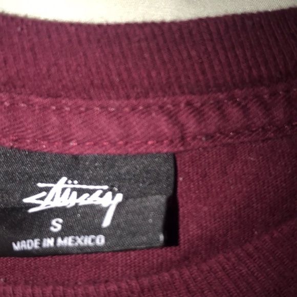 Burgundy Stüssy world tour t-shirt - Picture 3 of 6